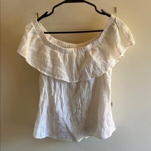 White Ruffled Off-Shoulder Blouse